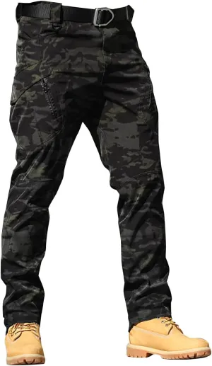 JOFOW Mens Cargo Pants Cargo Joggers Men Mens Elastic Waist Pants Cargo Sweatpants for Men