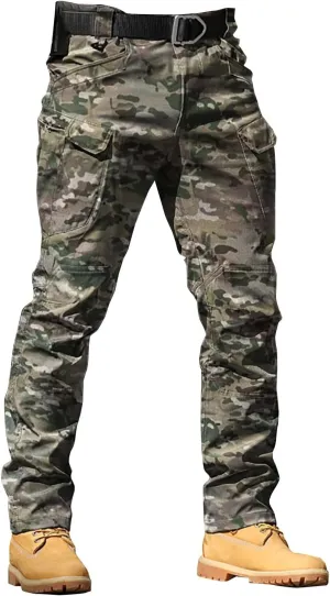 JOFOW Mens Cargo Pants Cargo Joggers Men Mens Elastic Waist Pants Cargo Sweatpants for Men