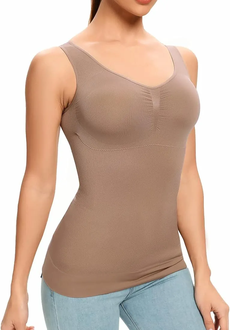JOYSHAPER Women's Cami Shaper Tummy Control Padded Bra Camisole Cami Seamless Compression Tank Top Shapewear Body Shaper