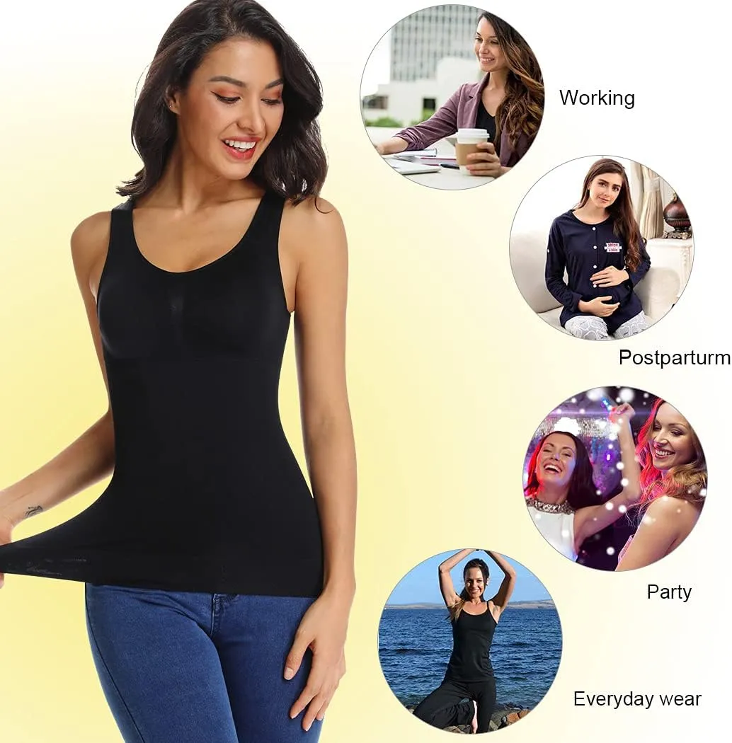 JOYSHAPER Women's Cami Shaper Tummy Control Padded Bra Camisole Cami Seamless Compression Tank Top Shapewear Body Shaper
