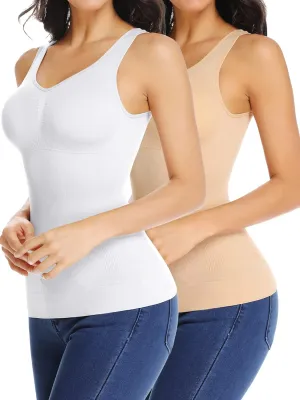 JOYSHAPER Women's Cami Shaper Tummy Control Padded Bra Camisole Cami Seamless Compression Tank Top Shapewear Body Shaper