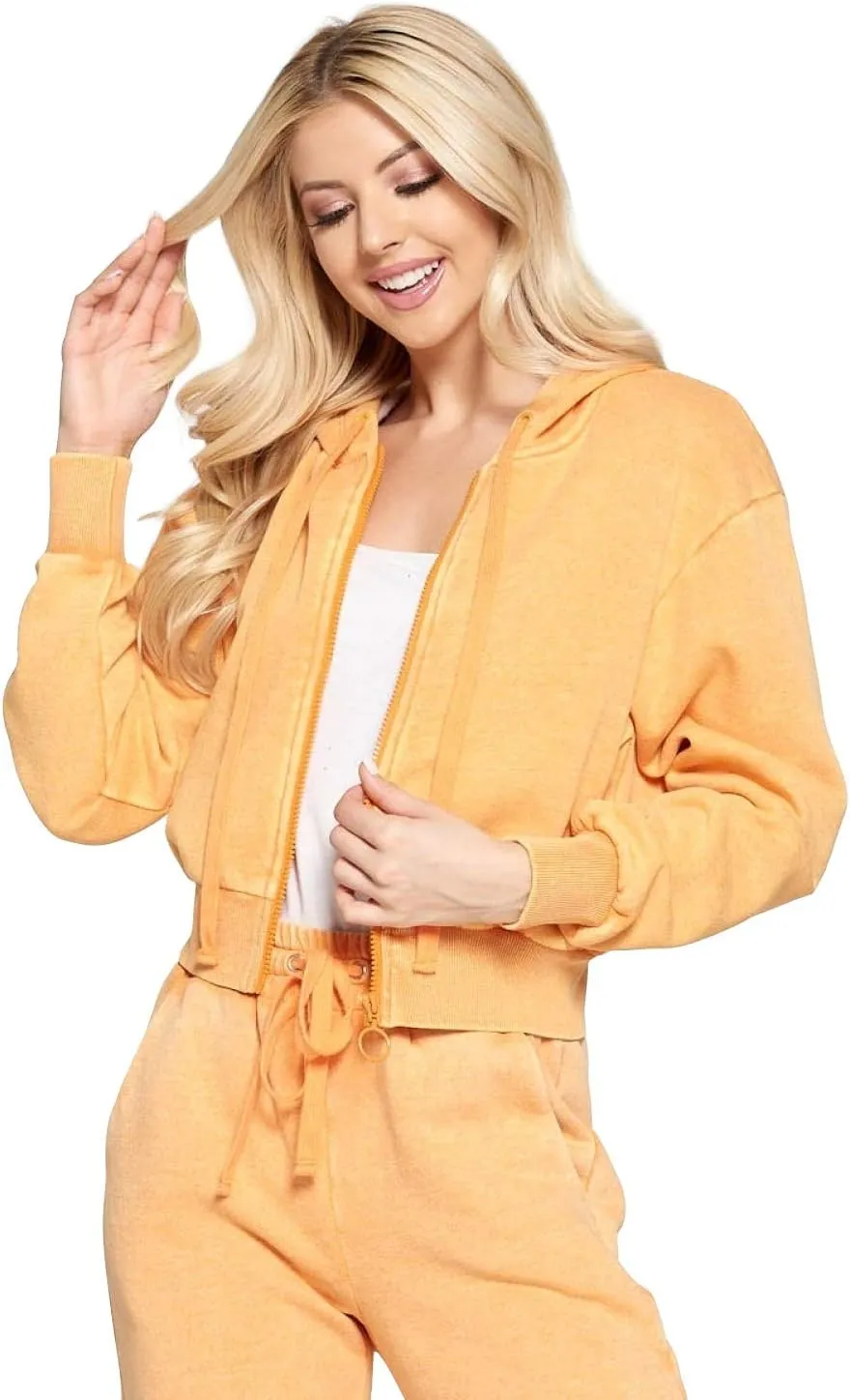 Khanomak Women's Long Sleeve Cropped Hoodie Workout Cute Cardigan | Zip Up Hoodie | Zip Up Sweatshirt | Jacket