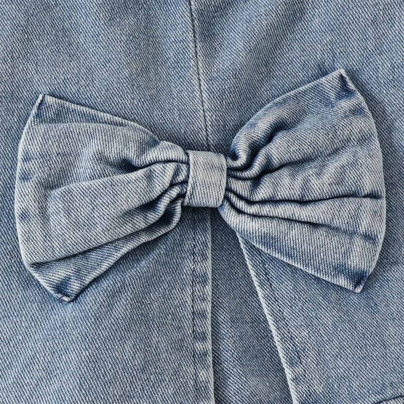 kid Young Girl Clothes Outfits Cute Sweet Bowknot Print T-Shirt   Bowknot 2 In 1 Denim Short Summer Clothing Set