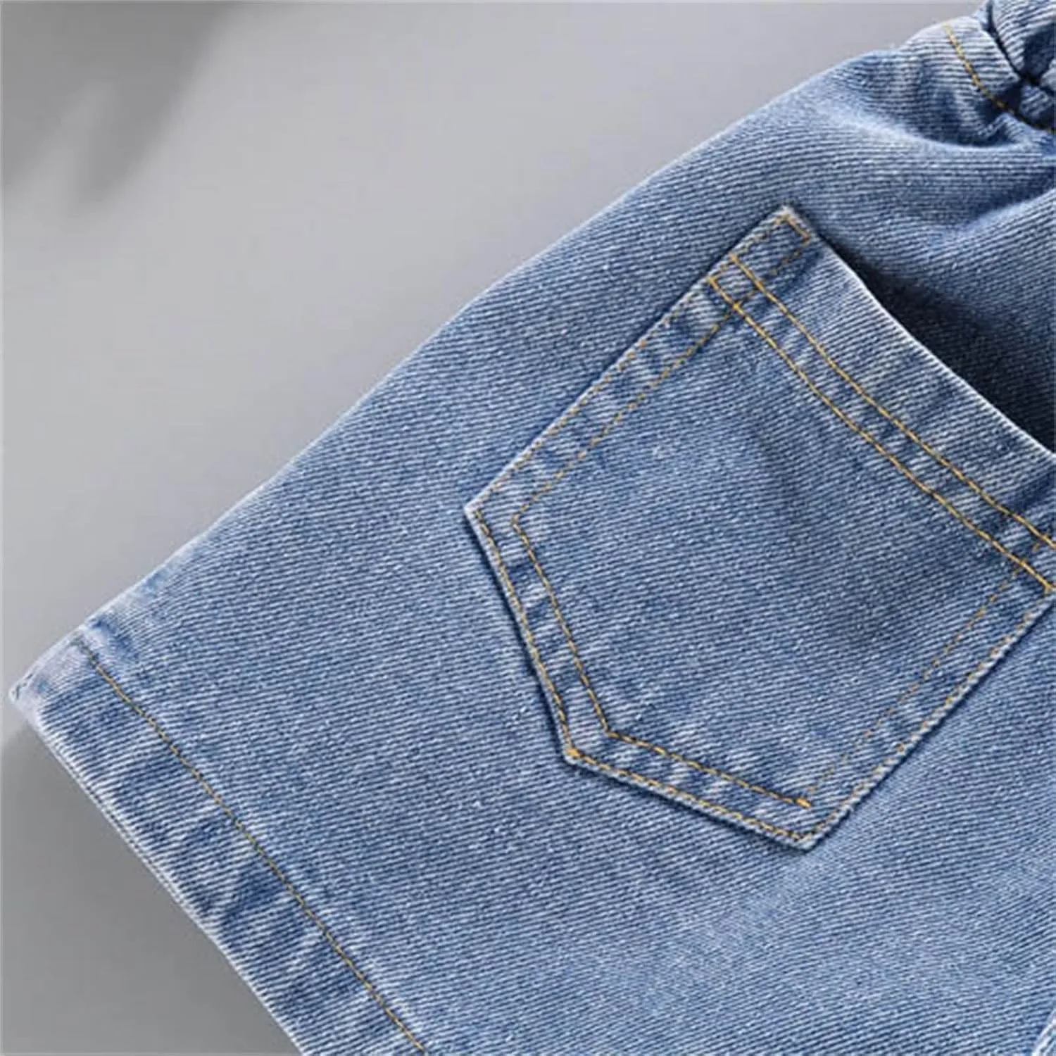 Kids Girl Denim Shorts Flower Elastic High Waisted Straight Wide Leg Summer Cute Jeans Childrens Teens Casual Shorts