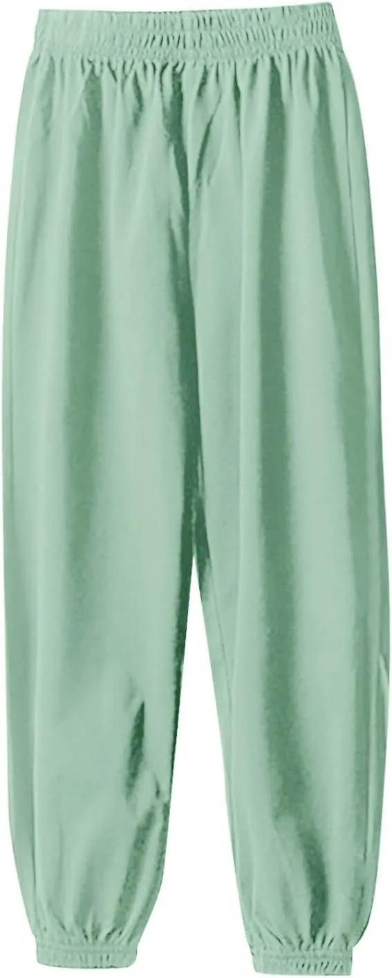 Kids Jogger Sweatpants Boys Girls High Waist Elastic Casual Solid Athletic Workout Pants Y2K Preppy Baggy Trousers