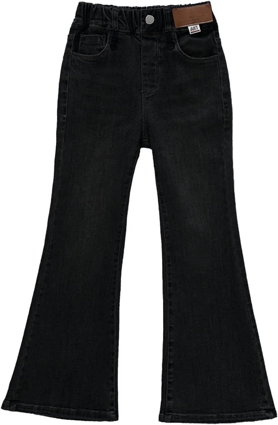 Kids Teens Girls Jeans Flare Pants Wide Leg Denim Waist Elastic Leisure Joggers Sweatpants Outdoor Trousers