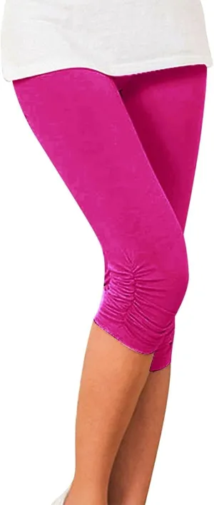 LCMTWX Yoga Pants for Women Capris High Waist Leggings Tight Stretch Seven Minute Pants Women's Bottoms Pajams Pants Butt