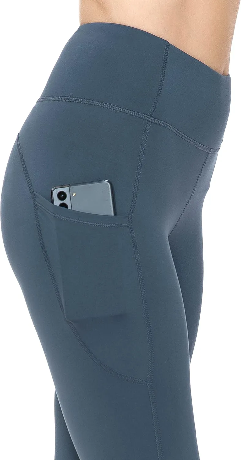 Leggings Depot Women's High Waisted Reflective Yoga Pants with Pockets Athletic Leggings