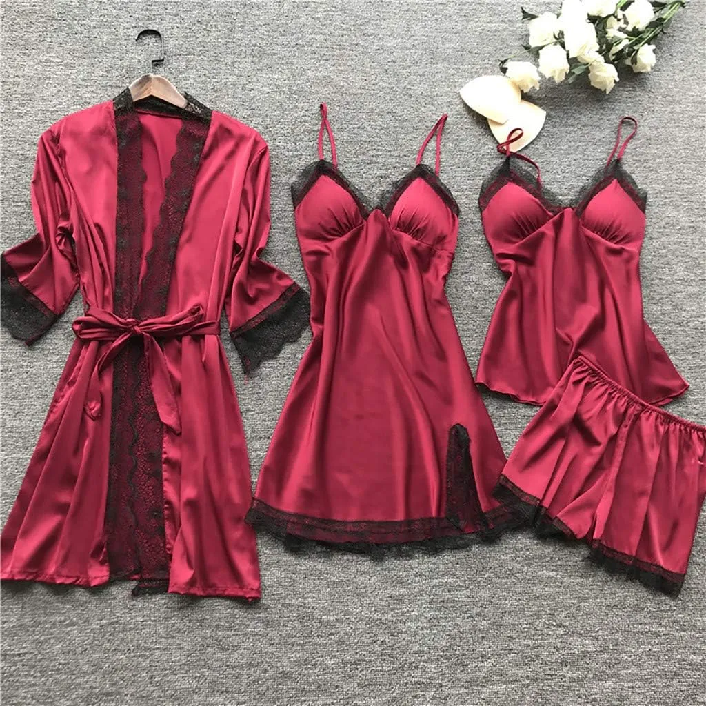 Lingerie for Women Lace Chemise Babydoll Bow Tie See Through Sleepwear Leotard Sexy Bowknot Nighties