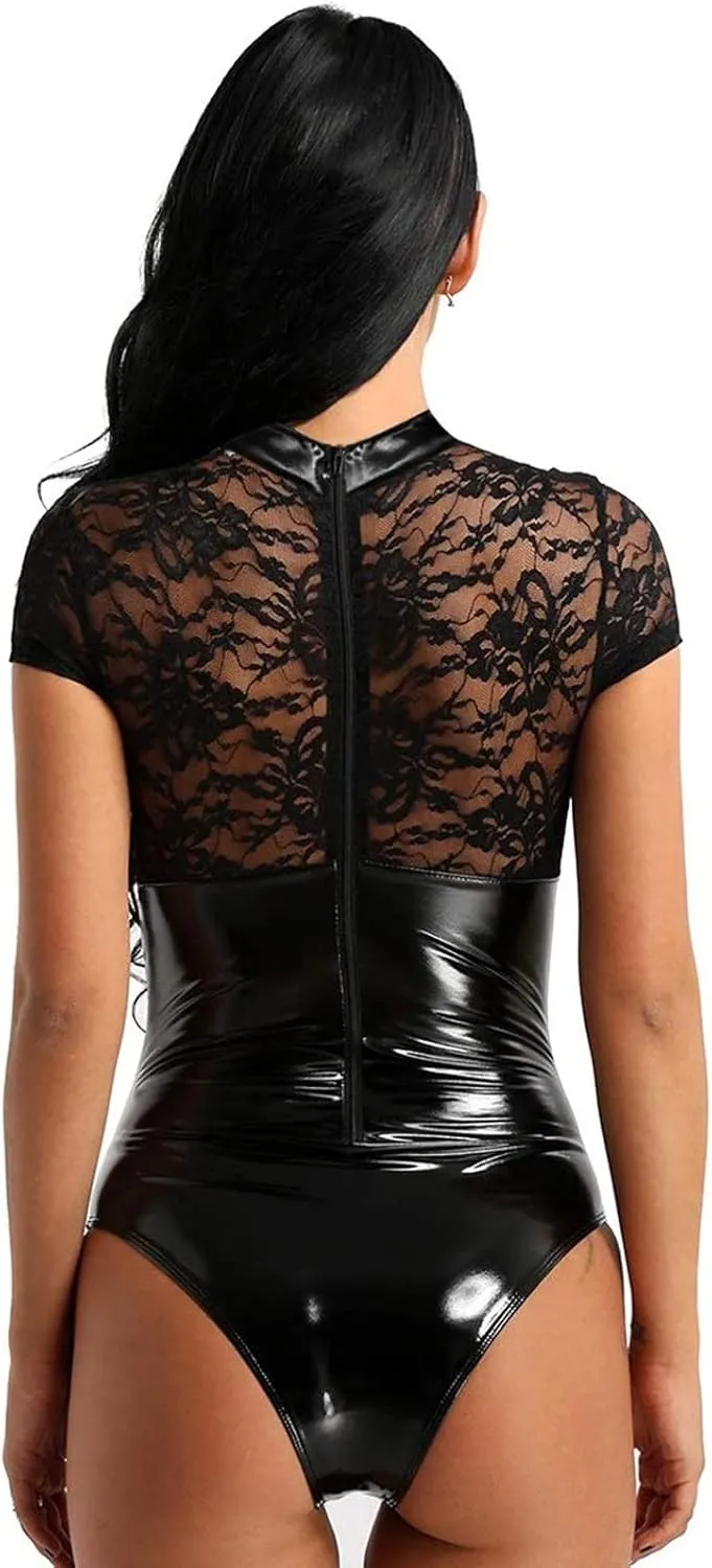 Lingerie Set for Women Sexy Babydoll Lace Chemise See Through Padded Skirt Stretchy Sleepwear Nightie