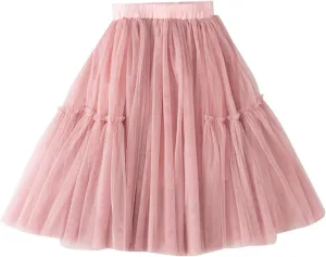 Little Child Girls Long Skirt Girls Tiered Ruffle Maxi Skirts Girls Soft Skirt Party Children Place Big Girls Dresses