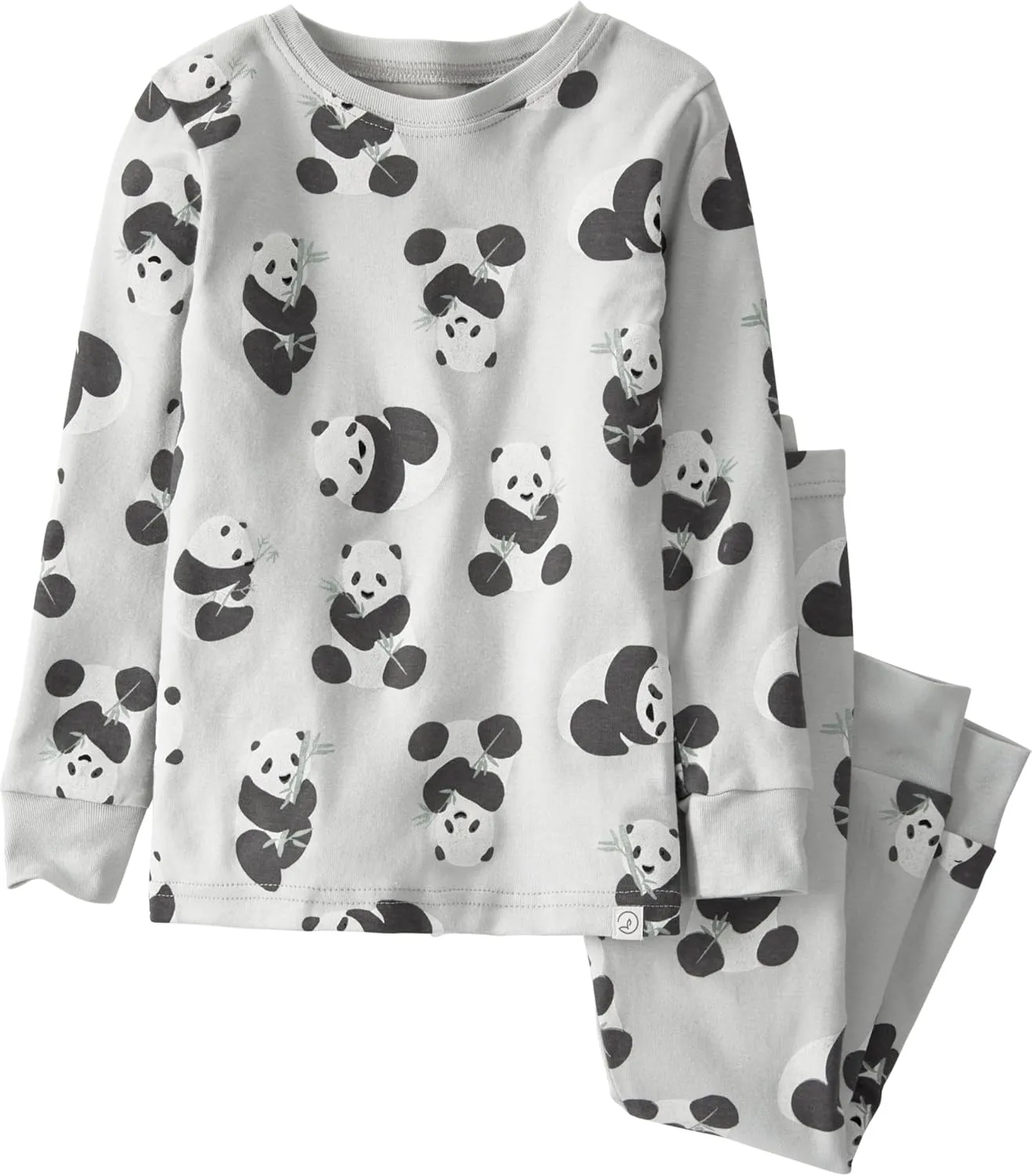 little planet by carter's Baby 2-Piece Pajamas Made with Organic Cotton, Panda Bears Gray, 3T