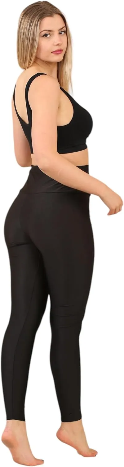 Loxdonz Women's Shiny Leggings High Waist Neon Leggings Disco Pants Yoga Sports Legging Tights