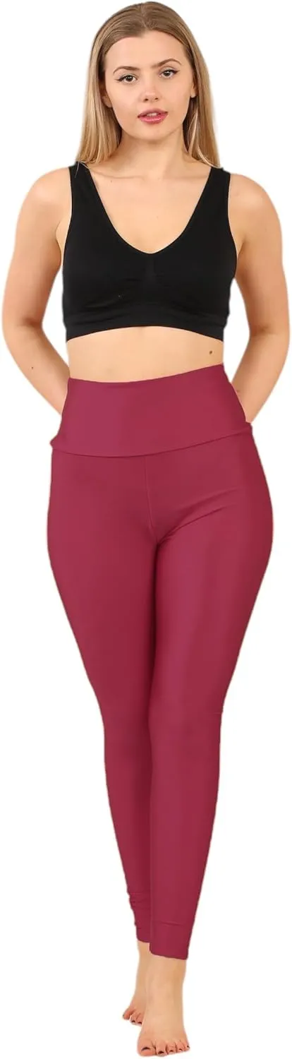 Loxdonz Women's Shiny Leggings High Waist Neon Leggings Disco Pants Yoga Sports Legging Tights