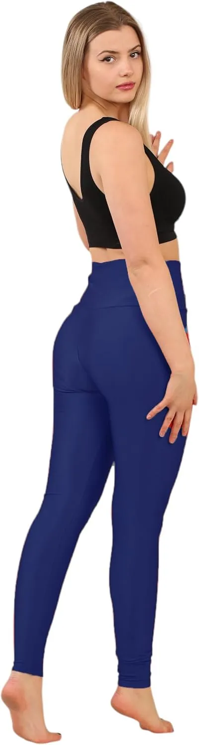 Loxdonz Women's Shiny Leggings High Waist Neon Leggings Disco Pants Yoga Sports Legging Tights