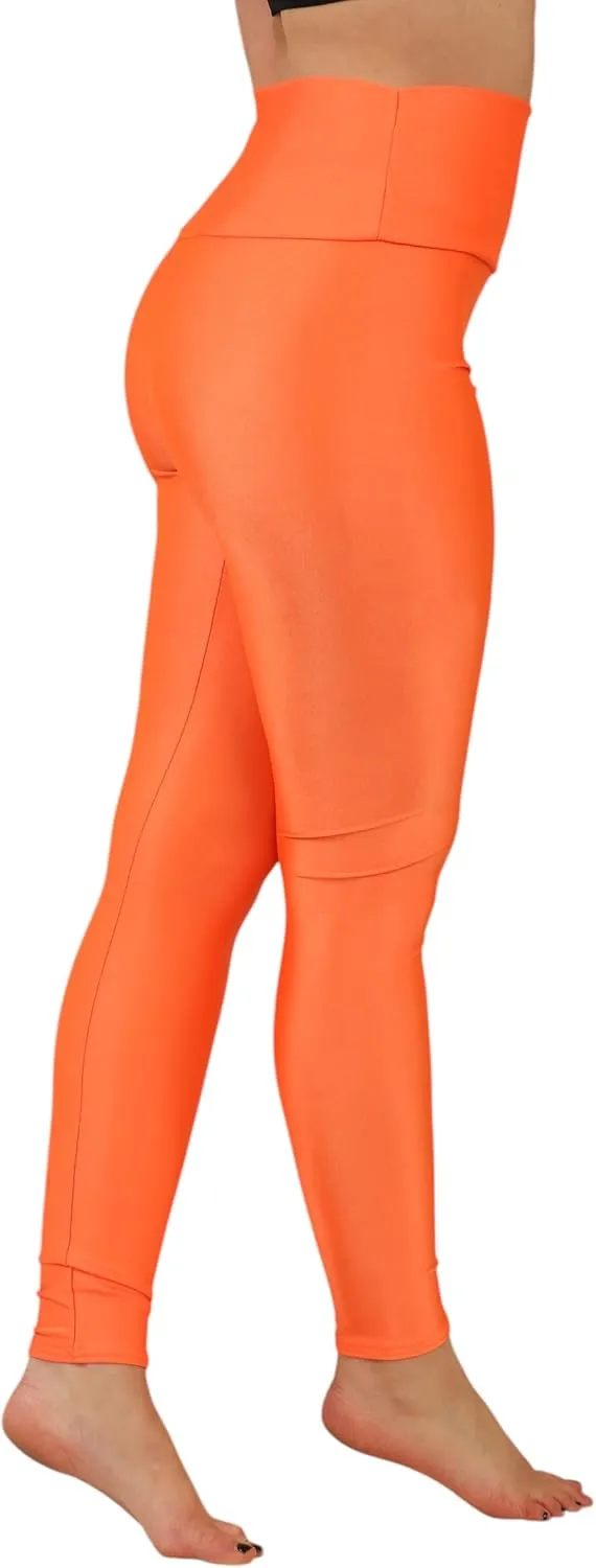 Loxdonz Women's Shiny Leggings High Waist Neon Leggings Disco Pants Yoga Sports Legging Tights
