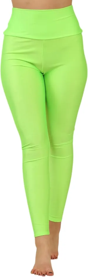 Loxdonz Women's Shiny Leggings High Waist Neon Leggings Disco Pants Yoga Sports Legging Tights