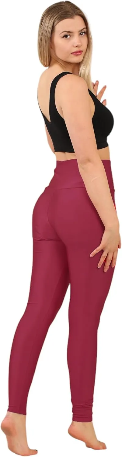 Loxdonz Women's Shiny Leggings High Waist Neon Leggings Disco Pants Yoga Sports Legging Tights