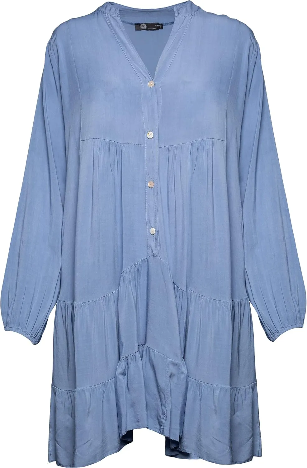 M Made in Italy Women's Long Sleeve Tiered Boho Midi Dress