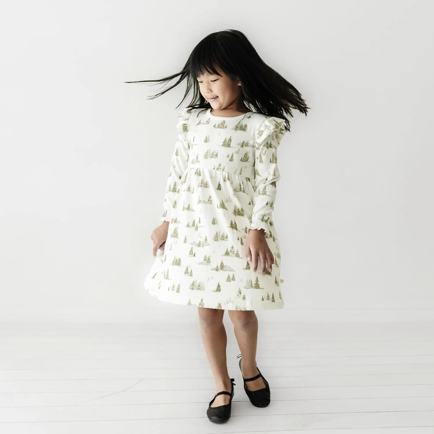 MakeMake Organics GOTS Organic Cotton Dress Girls Twirly Dress Play Party Holiday Dinner Toddler Baby Girl