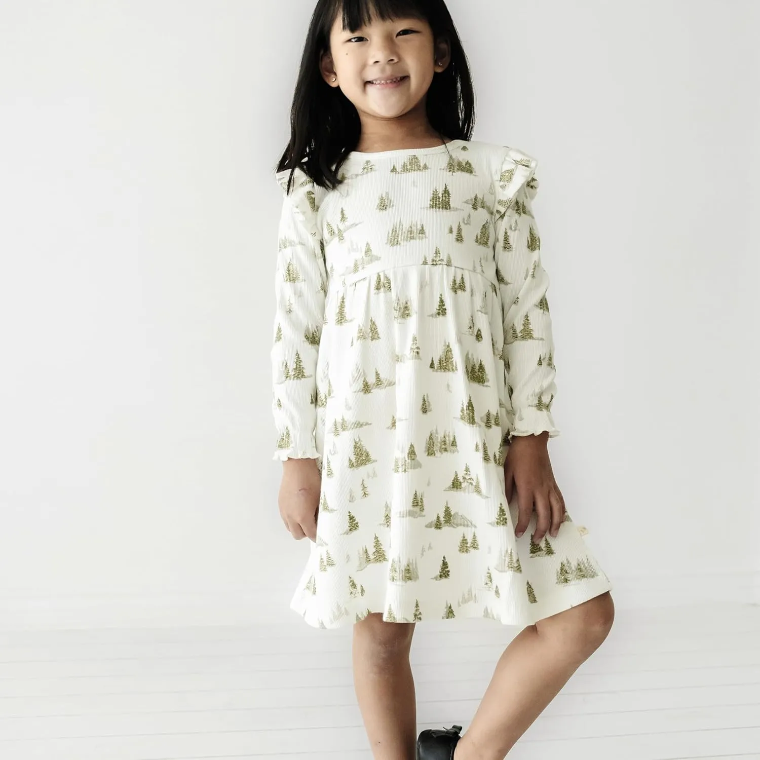 MakeMake Organics GOTS Organic Cotton Dress Girls Twirly Dress Play Party Holiday Dinner Toddler Baby Girl