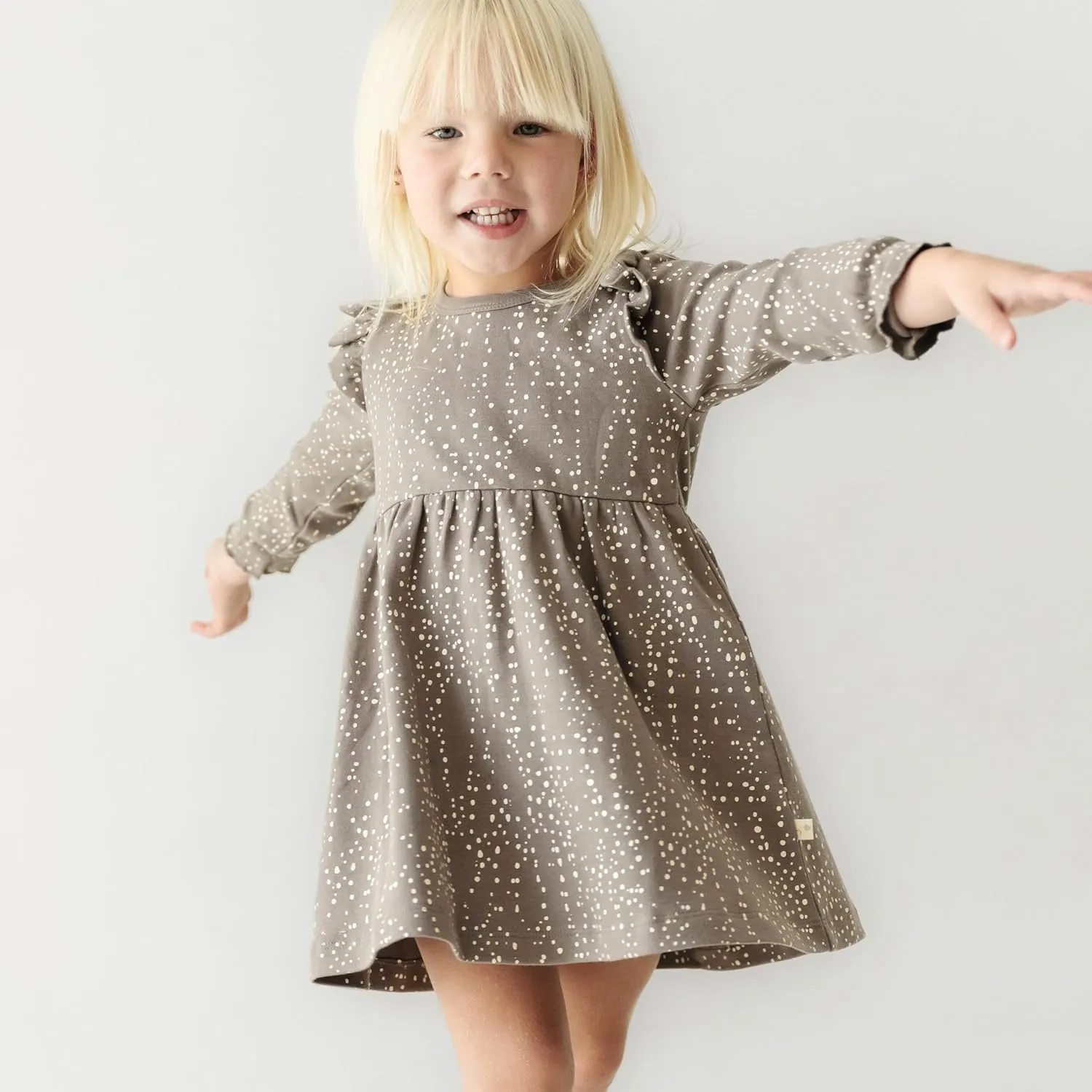 MakeMake Organics GOTS Organic Cotton Dress Girls Twirly Dress Play Party Holiday Dinner Toddler Baby Girl