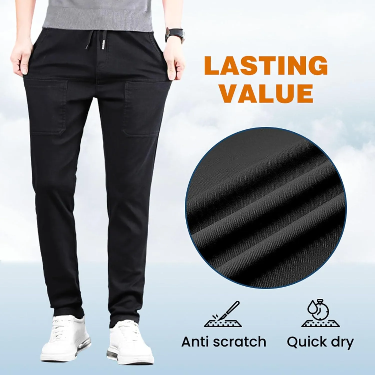 Manzera Stretch Cargo Pants, Sirmale Mencomfy MultiPants - High Stretch Multi-Pocket Durable Cargo Pants for Men