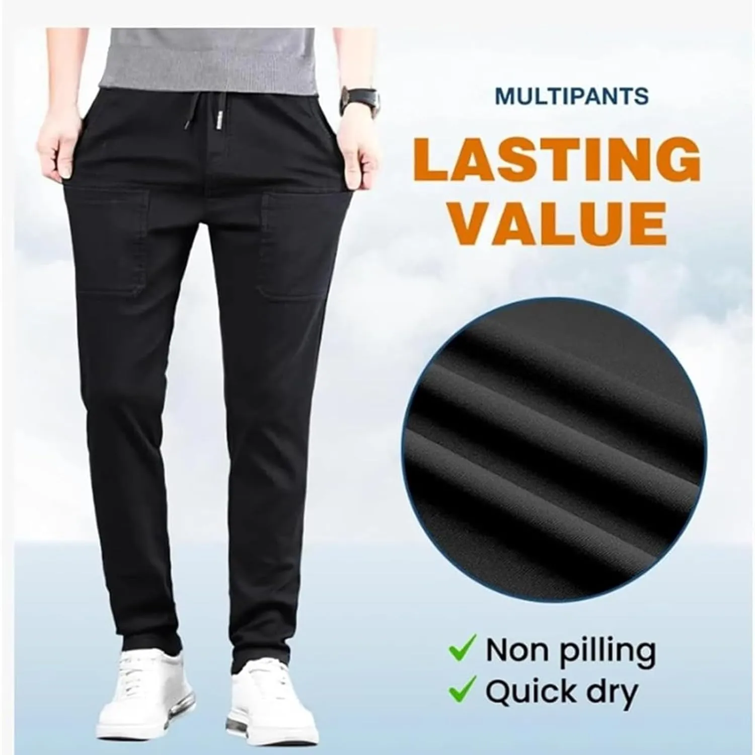 Manzera Stretch Cargo Pants,High Stretch Multi-Pocket Durable Cargo Pants,Casual Solid Color Straight Leg Pants