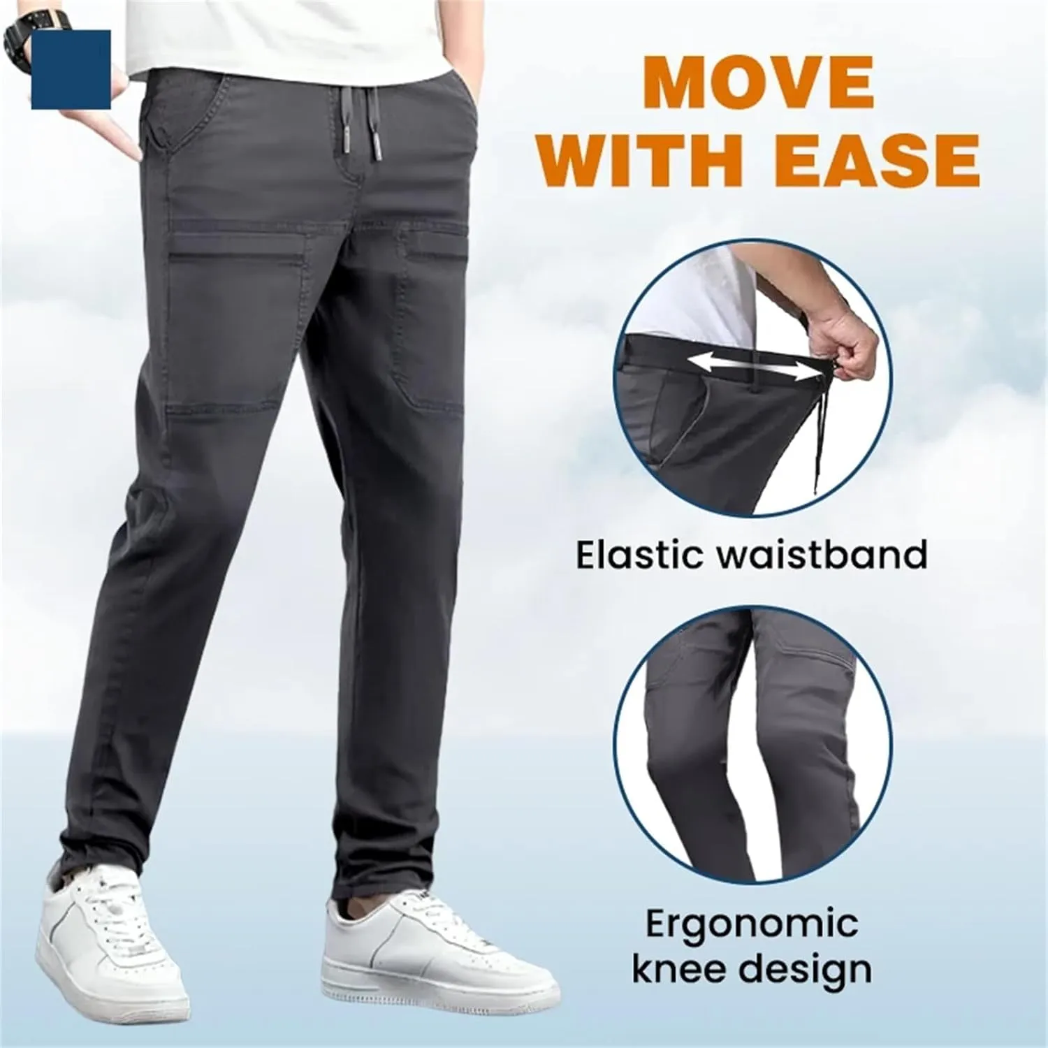Manzera Stretch Cargo Pants,High Stretch Multi-Pocket Durable Cargo Pants,Casual Solid Color Straight Leg Pants
