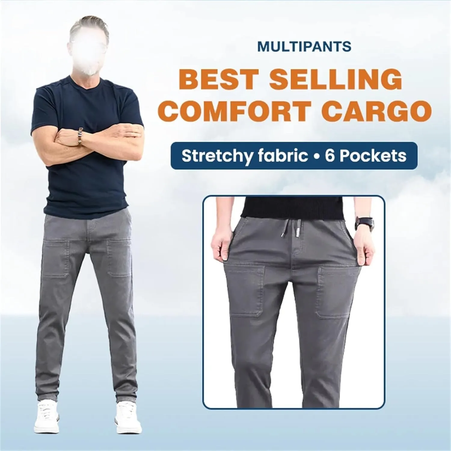 Manzera Stretch Cargo Pants,High Stretch Multi-Pocket Durable Cargo Pants,Casual Solid Color Straight Leg Pants