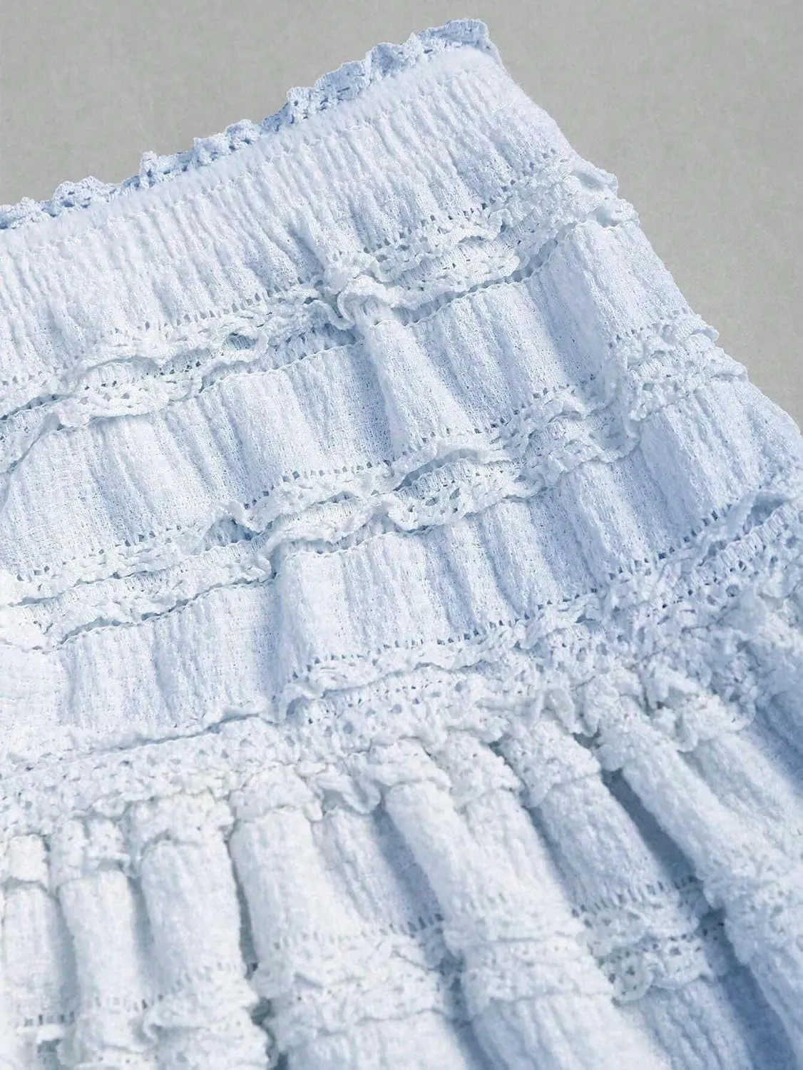 MARZXIN Mini Skirt for Women Color Textured Fabric Ruffle Trim Skirt Y2K Outfit Mini Short