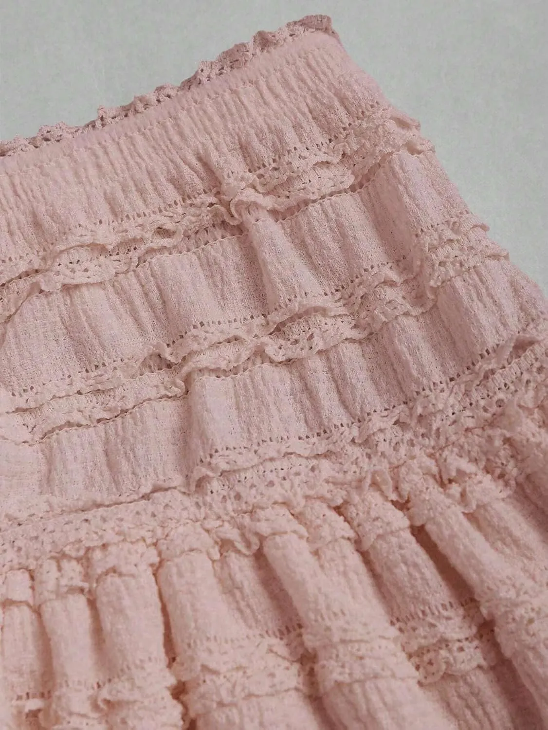 MARZXIN Mini Skirt for Women Color Textured Fabric Ruffle Trim Skirt Y2K Outfit Mini Short