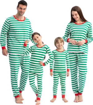 Men Christmas Green Stripe Family Matching Pajama