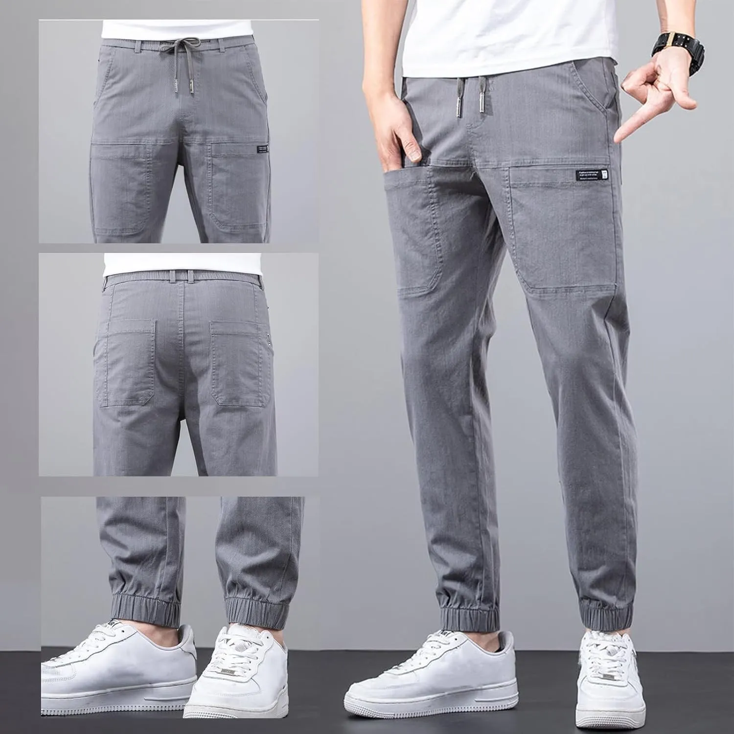 Men Comfy Cargo Pants Stretch, High Stretch Multi-Pocket Durable Cargo Pants, Breathable, High Elasticity