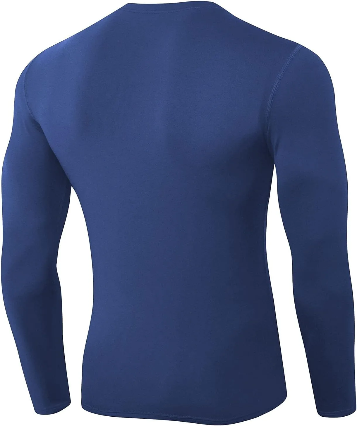 Men's Athletic Compression Shirt - V Neck Long Sleeve Workout Running Base Layer Tops Cool Dry T-Shirt Gym Undershirts