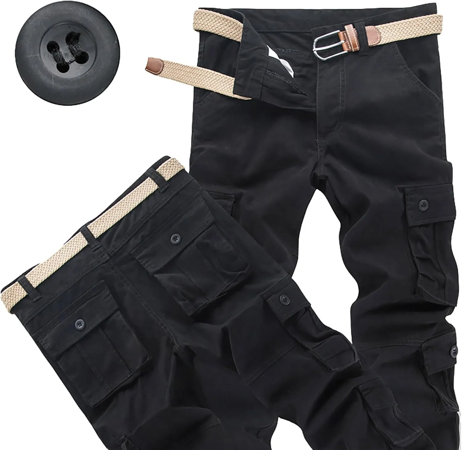 Mens Black Cargo Pants 6 Full Men's Cargo Cargo Pocket Men's Pants Sweats for Men Lightweight Sweatpants Men Mens