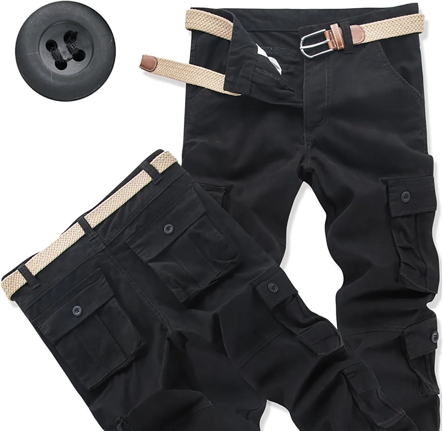 Mens Black Cargo Pants 6 Full Men's Cargo Cargo Pocket Men's Pants Sweats for Men Lightweight Sweatpants Men Mens