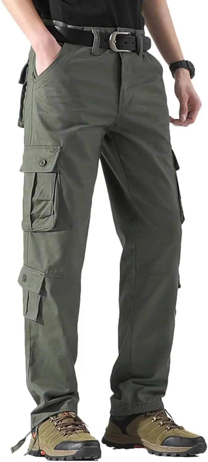 Mens Cargo Pant Mens Cargo Trousers Cotton Heavy Duty Multi Pockets Work Wear Outdoor Camping Pantalones Cargo Hombre