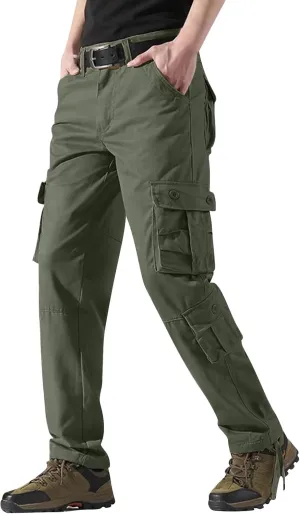 Mens Cargo Pant Mens Cargo Trousers Cotton Heavy Duty Multi Pockets Work Wear Outdoor Camping Pantalones Cargo Hombre