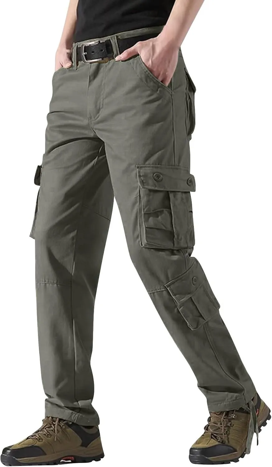 Mens Cargo Pant Mens Cargo Trousers Cotton Heavy Duty Multi Pockets Work Wear Outdoor Camping Pantalones Cargo Hombre