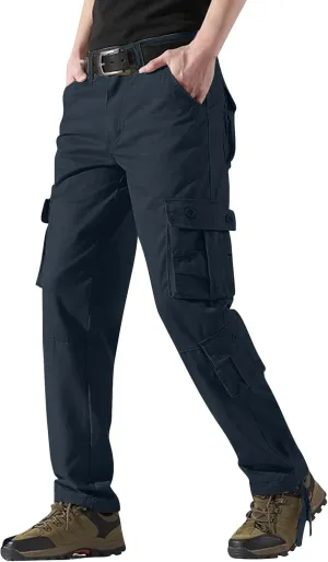 Mens Cargo Pant Mens Cargo Trousers Cotton Heavy Duty Multi Pockets Work Wear Outdoor Camping Pantalones Cargo Hombre