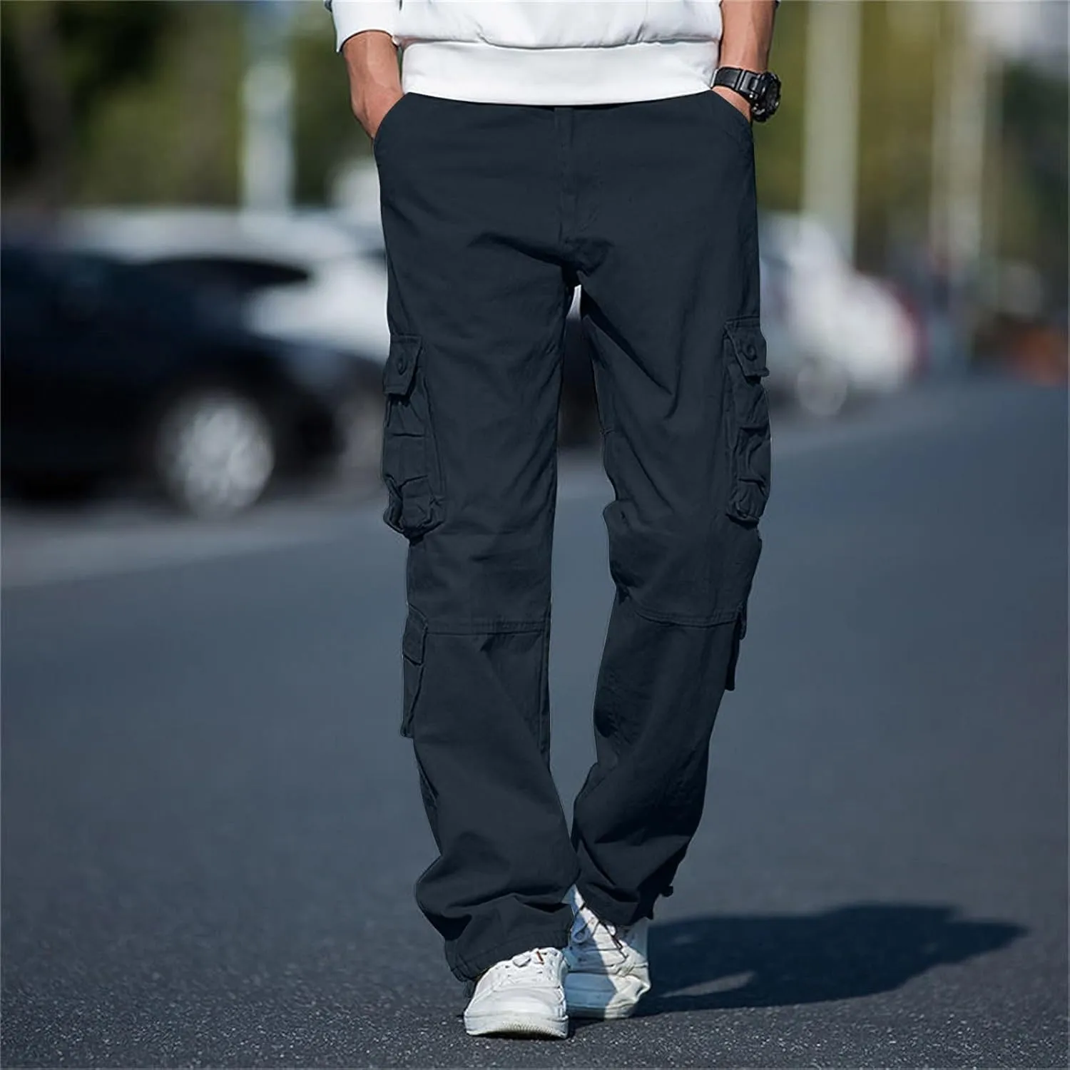 Mens Cargo Pant Mens Cargo Trousers Cotton Heavy Duty Multi Pockets Work Wear Outdoor Camping Pantalones Cargo Hombre