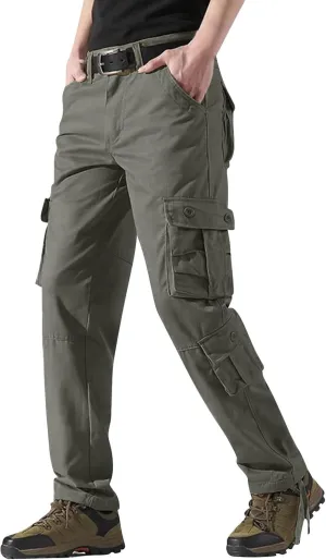 Mens Cargo Pant Mens Cargo Trousers Cotton Heavy Duty Multi Pockets Work Wear Outdoor Camping Pantalones Cargo Hombre