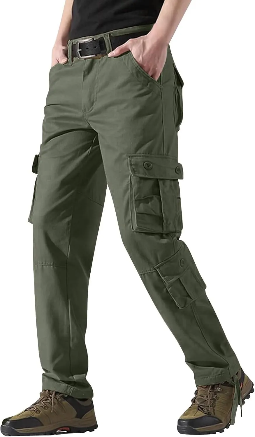 Mens Cargo Pant Mens Cargo Trousers Cotton Heavy Duty Multi Pockets Work Wear Outdoor Camping Pantalones Cargo Hombre
