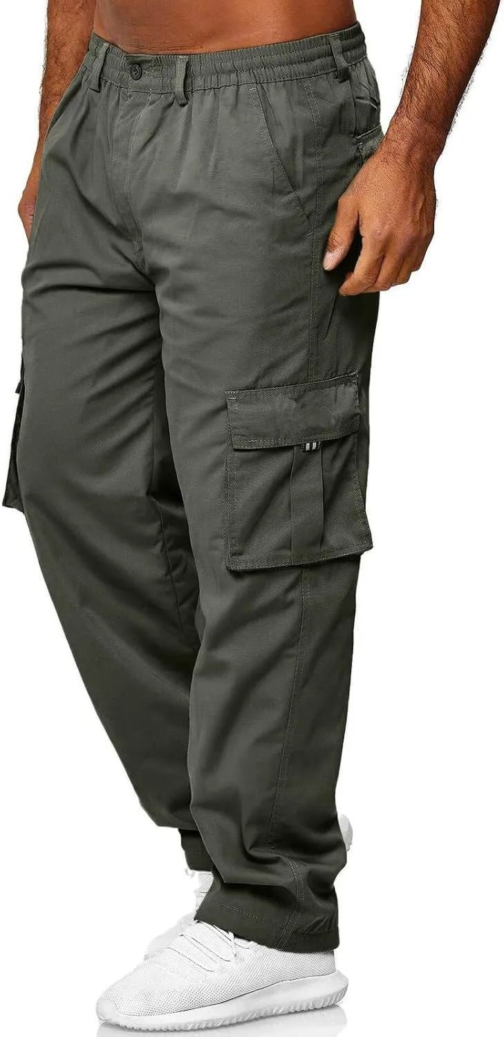 Men's Cargo Pants Casual Straight Sports Pant Outdoor Relaxed Fit Cargo Trouser Multi Pockets Cargo Trousers for Men