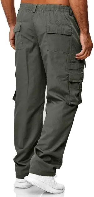 Men's Cargo Pants Casual Straight Sports Pant Outdoor Relaxed Fit Cargo Trouser Multi Pockets Cargo Trousers for Men