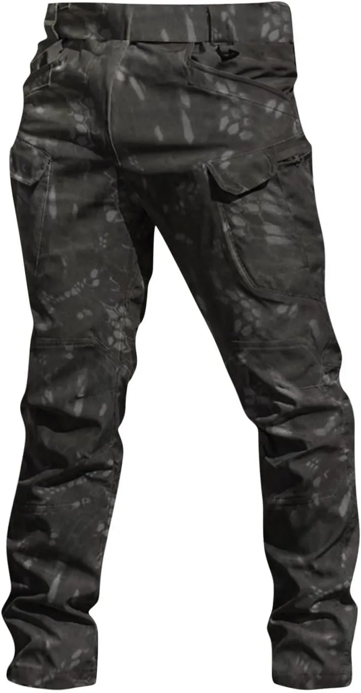 Mens Cargo Pants Relaxed Fit Stretch Work Tactical Pants Lightweight Outdoor Multi Pocket Stretch Travel Hiking Pants