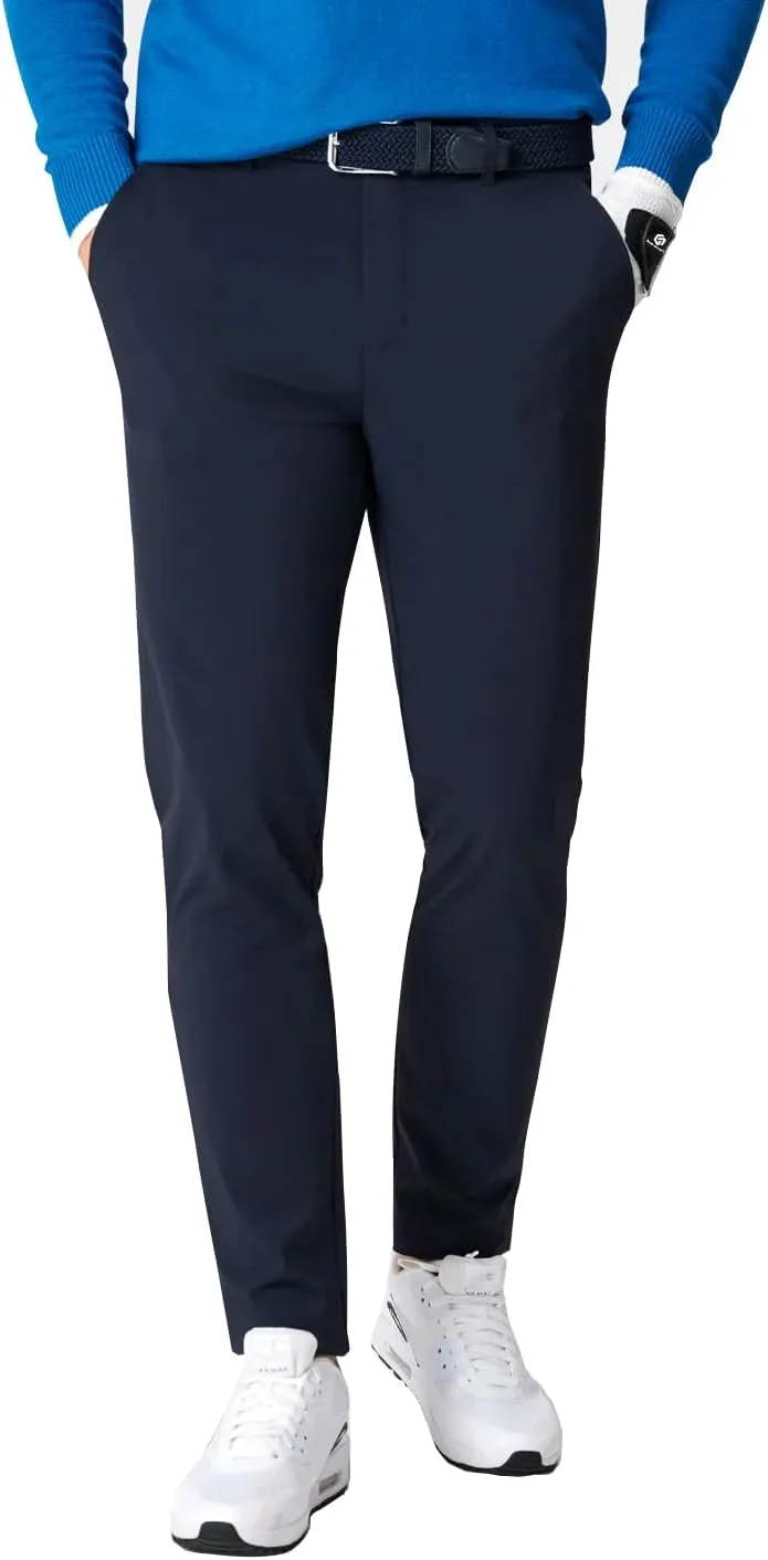 Men's Classic-Fit Stretch Golf Pant Stretch White Slim Fit Lightweight Work Casual Trousers