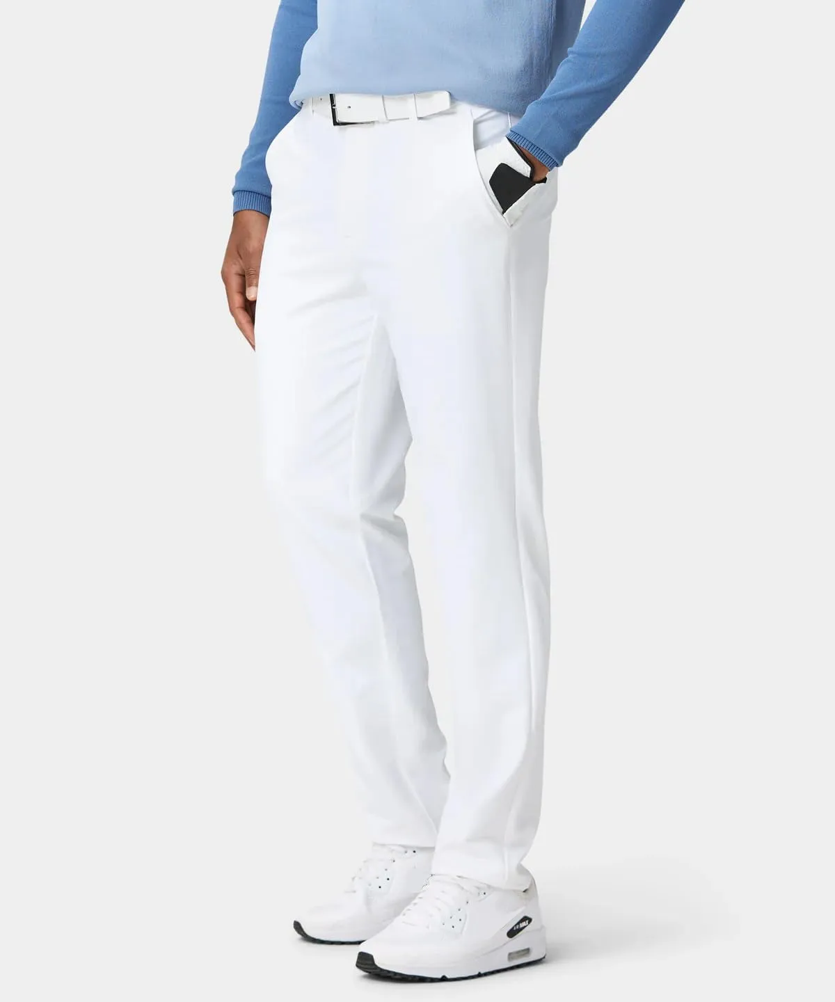 Men's Classic-Fit Stretch Golf Pant Stretch White Slim Fit Lightweight Work Casual Trousers