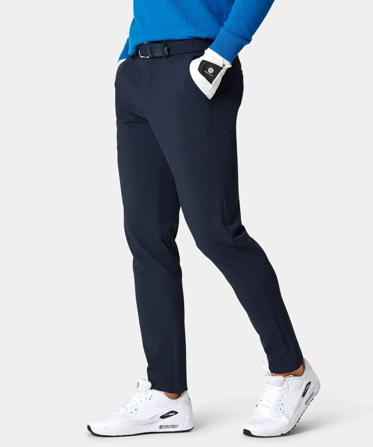 Men's Classic-Fit Stretch Golf Pant Stretch White Slim Fit Lightweight Work Casual Trousers